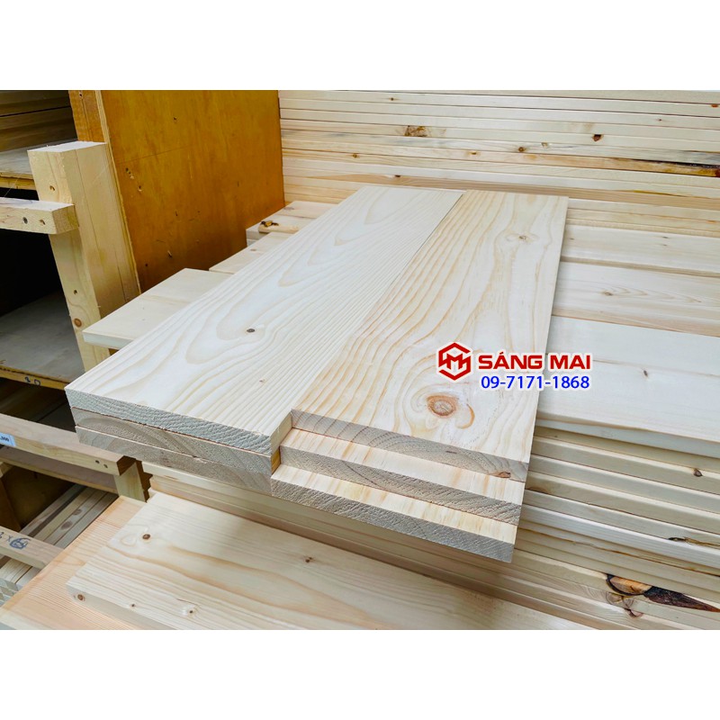 [MS89] Tấm gỗ thông mặt rộng 20cm x dày 2cm x dài 50cm + láng nhẵn mịn 4 mặt