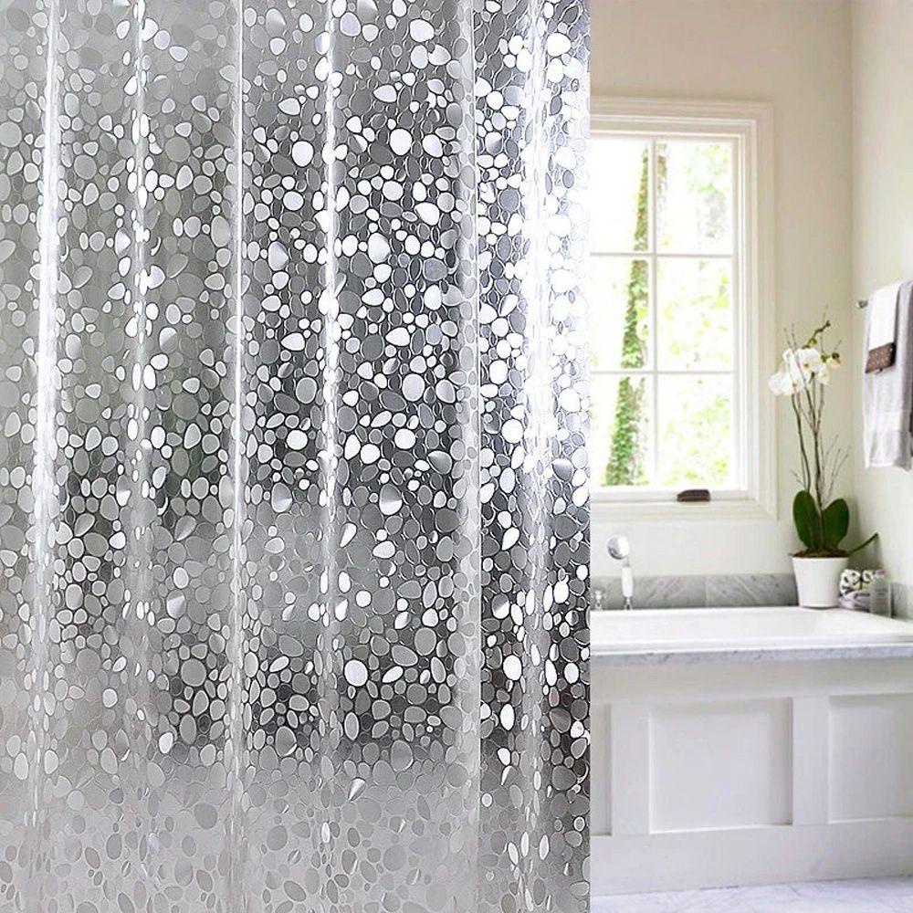 Cabezant rèm tắm mô hình đá cuội chống thấm nước anti-mildew đồ tắm vách ngăn nhà vệ sinh có móc treo rèm tắm