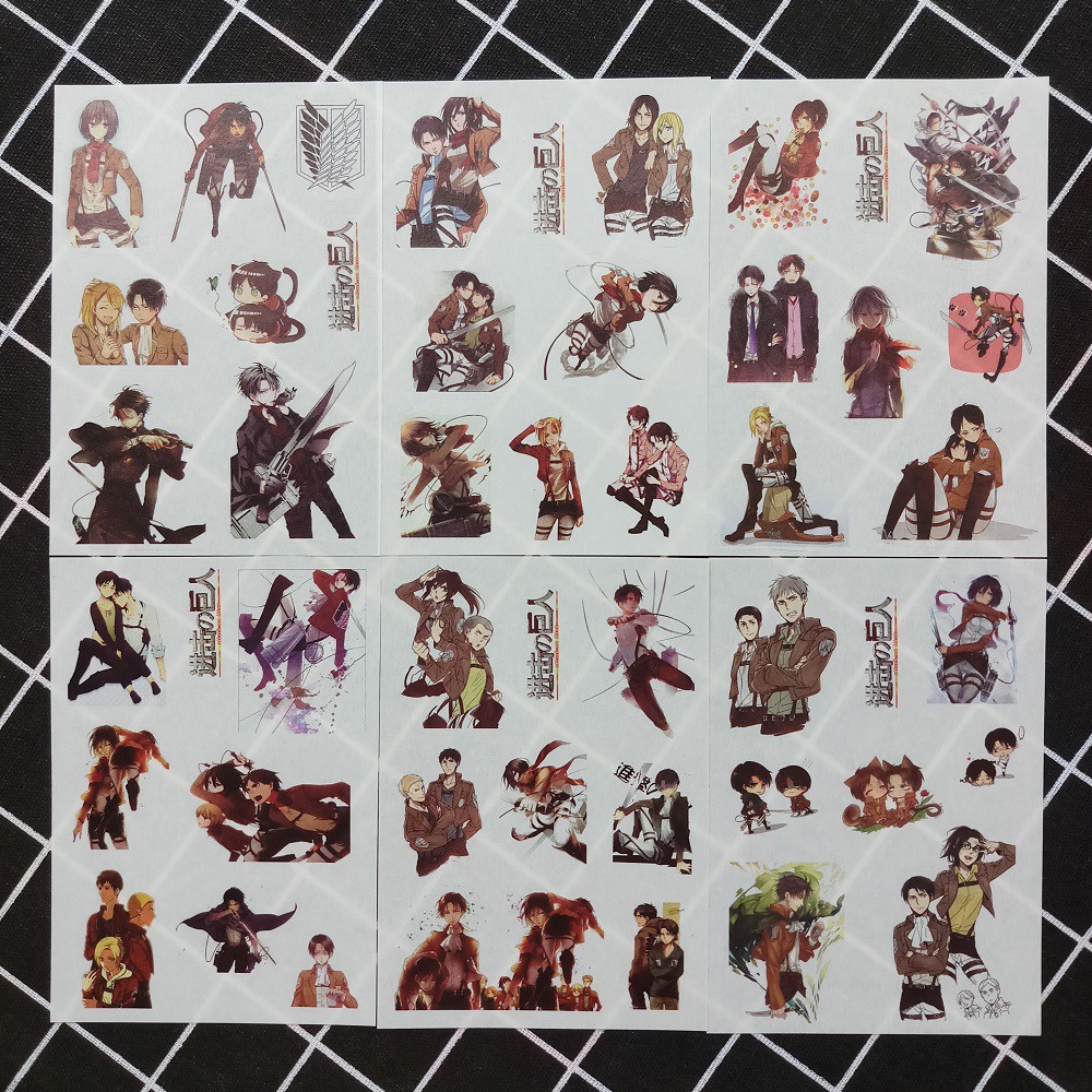 [Sticker] Hình Dán Anime Attack On Titan (6 Tấm)