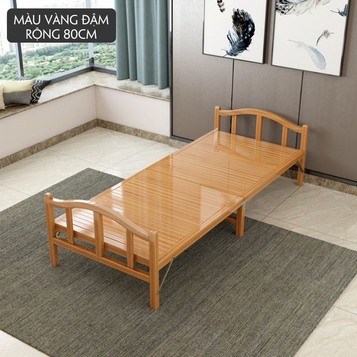 Giường gỗ tre xếp gọn, giường thư giãn thông minh cỡ 80*195cm