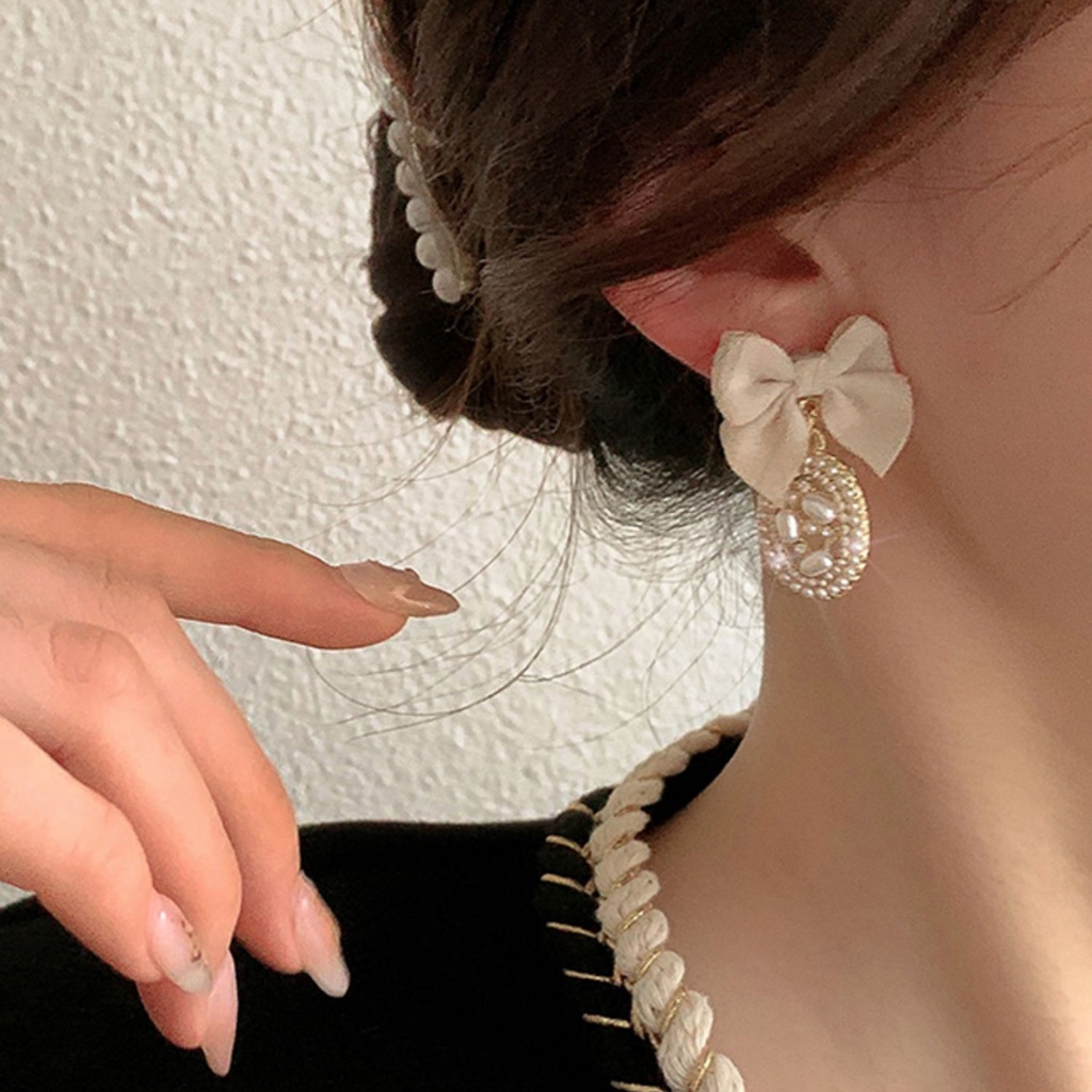 Bộ Khuyên Tai Ngọc Trai Phong Cách Pháp Sang Trọng 925 2023