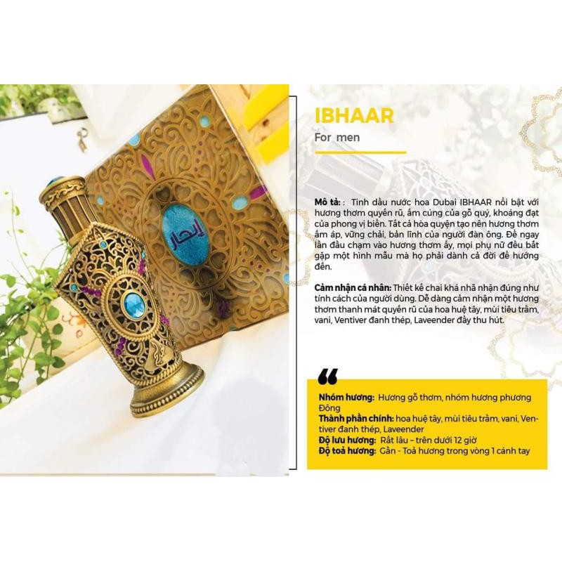 Tinh dầu nội địa DUBAI IBHAAR