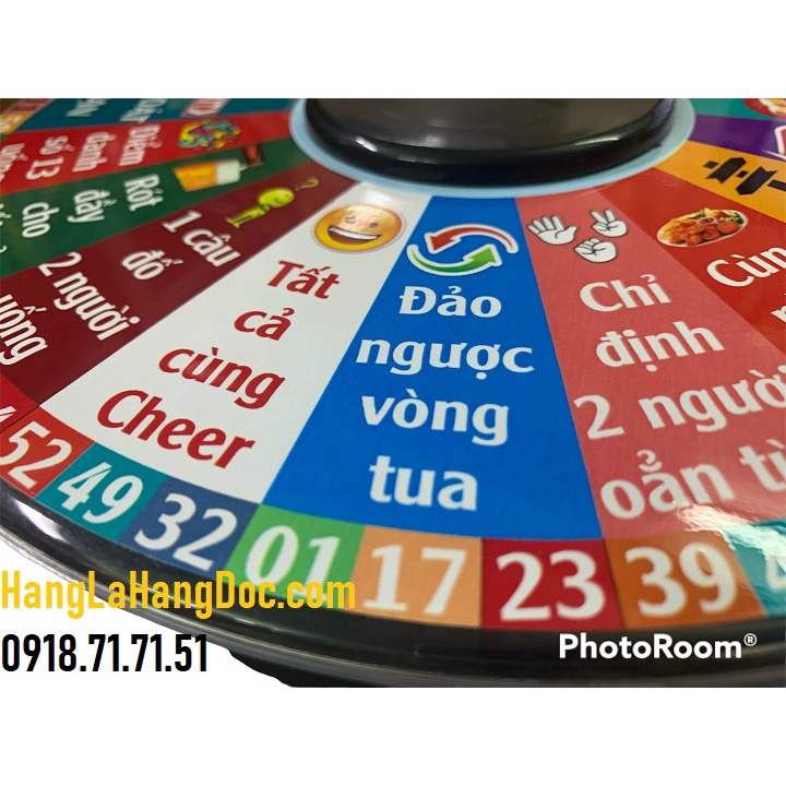 Bàn quay uống bia  cỡ đại 30cm đường kính, 20 câu lệnh, lõi bạc đạn xoay êm, cực chất