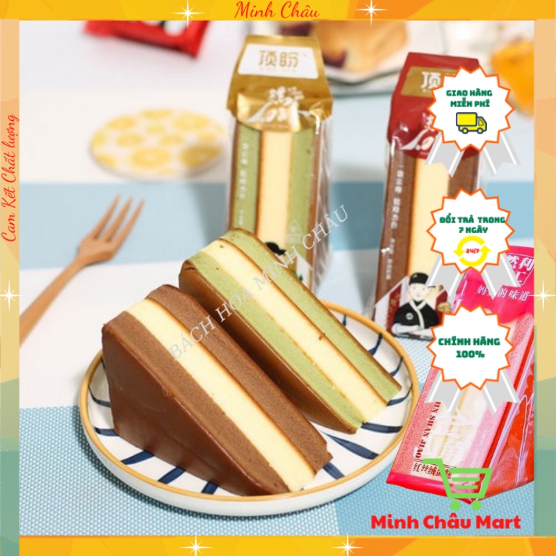 Bánh Bông Lan Tam Giác Đài Loan Vị Socola/ Vị Dâu/Trà Xanh