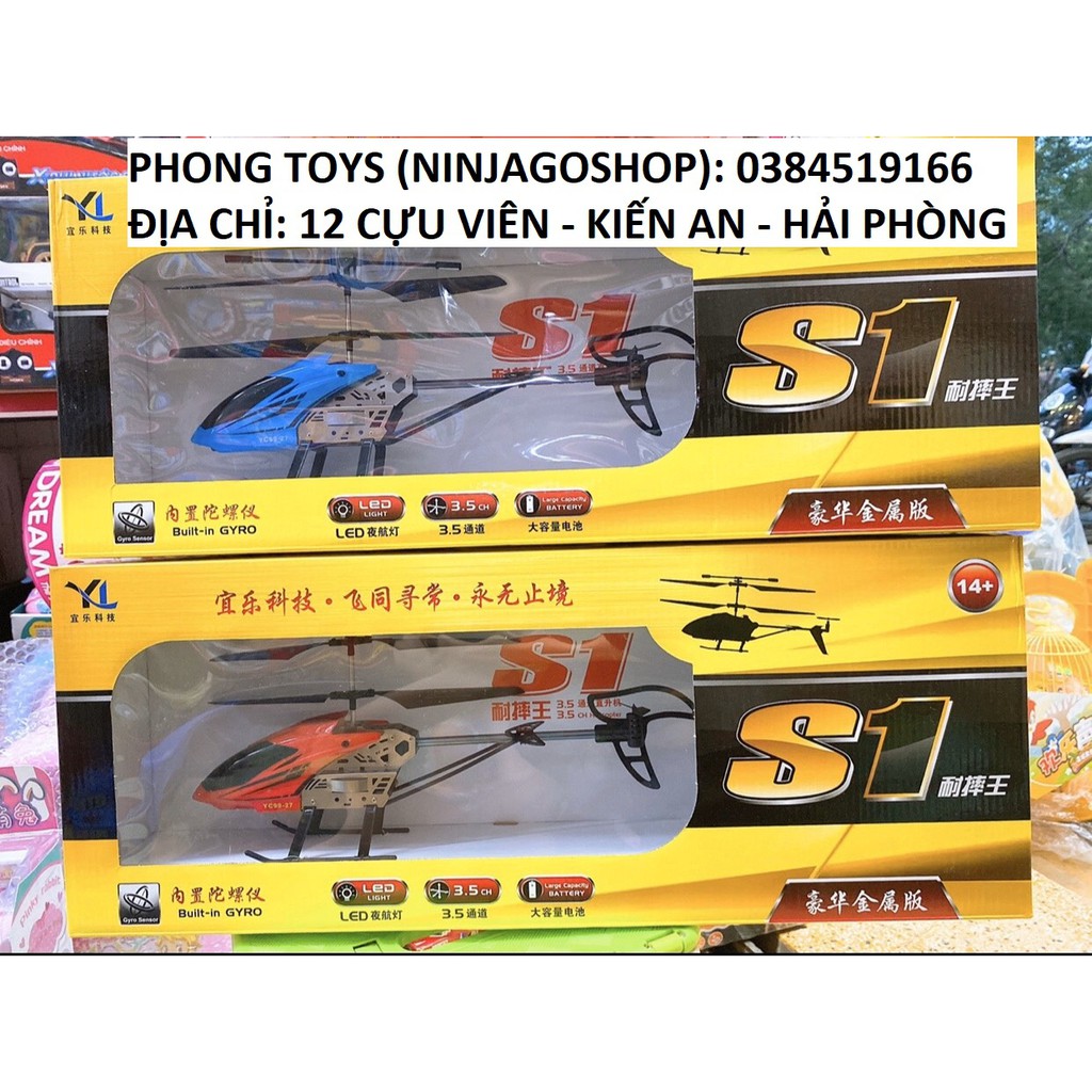 Máy bay điều khiển từ xa S1 có đèn - sạc pin - 3.5 kênh (ảnh thật shop tự chụp)