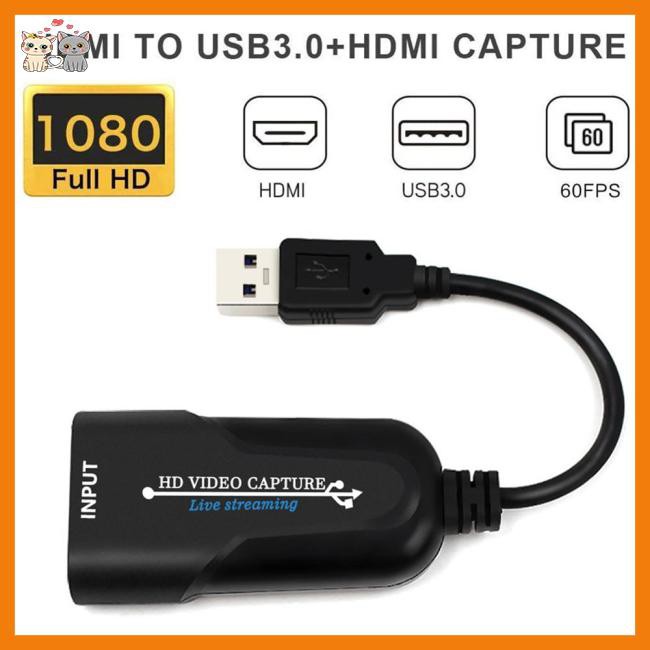 Portable USB 3.0 HDMI Game Capture Card Video Reliable Streaming Adapter for Live Broadcasts Video Recording