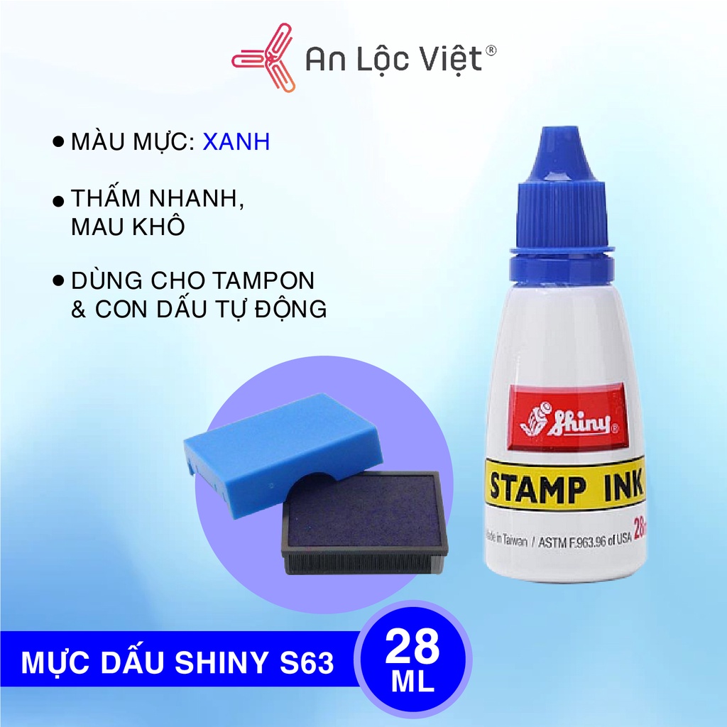 Mực dấu Shiny S.62/63/61 chính hãng (chai 28ml)