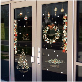 Decal Trang Trí Noel - Vòng trang trí và cây thông noel