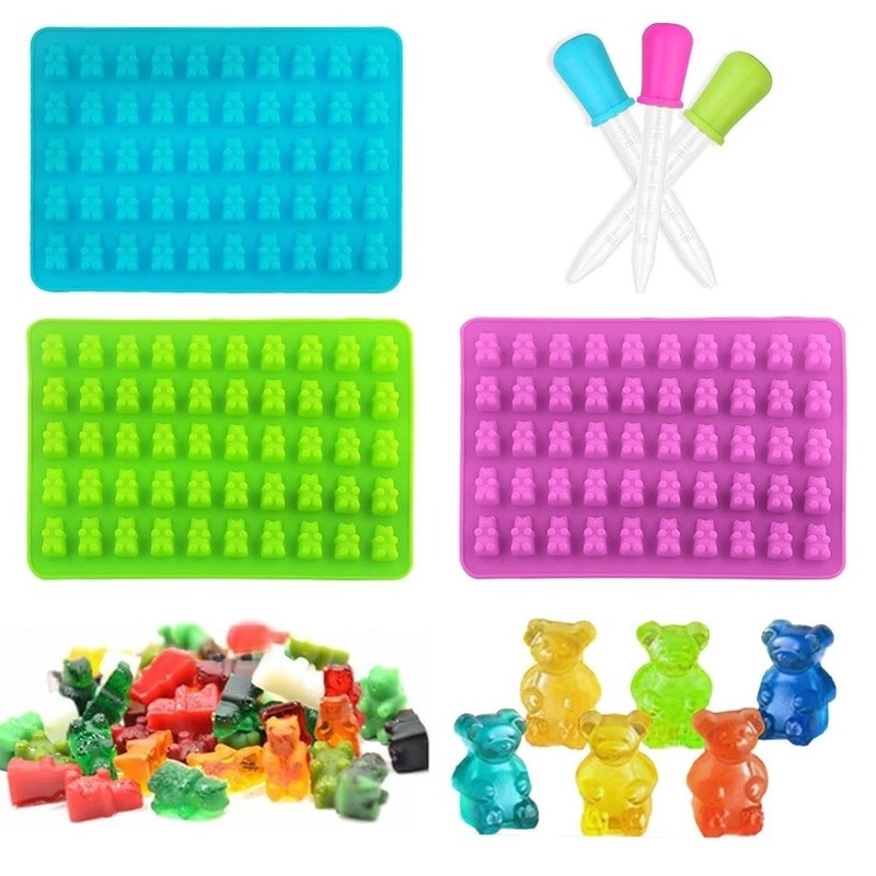 Khuôn Silicone Cấp Thực Phẩm Làm Bánh Kẹo Hình Gấu Gummy
