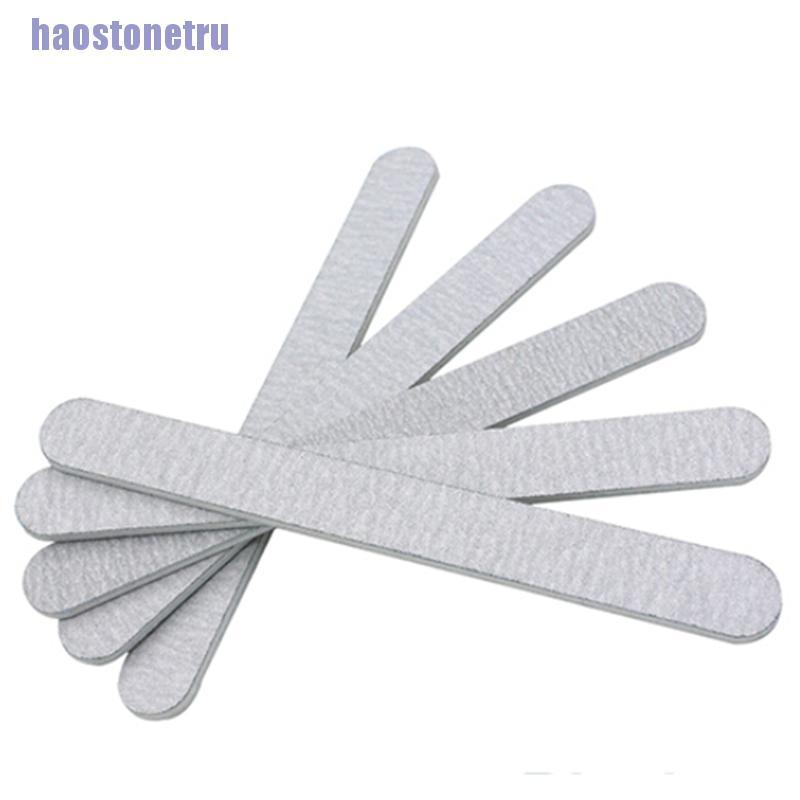 【HRU】10 pcs Nail Art Sanding Files Buffing Grey Round Manicure Salon Tool 100/180