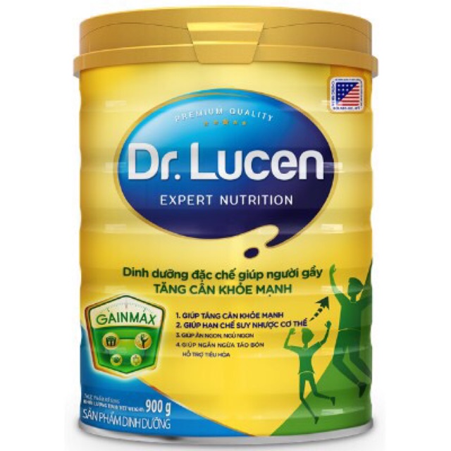 Sữa Dr. Lucen GainMax giúp người gầy tăng cân khỏe mạnh loại 900g (Date 2021)