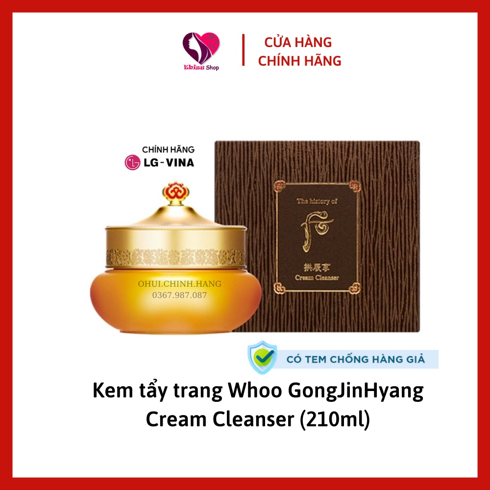 Kem tẩy trang Whoo GongJinHyang Cream Cleanser (210ml)_làm sạch sâu lớp trang điểm đậm