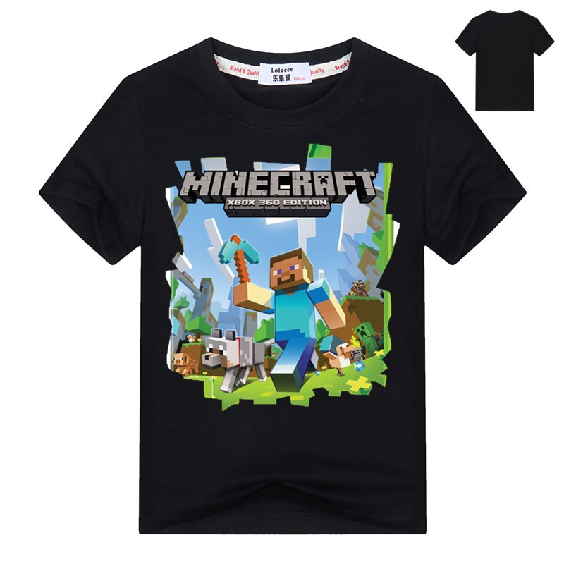 Áo thun cotton in hình Minecraft thời trang