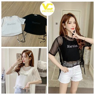 Set áo lưới kèm áo ba lỗ trong 2 món của nữ tập thể thao mát - VIETCEN