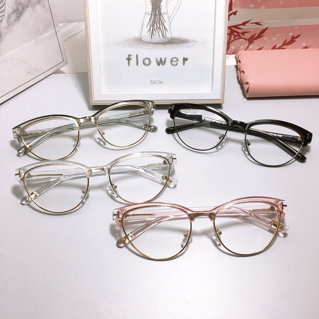 [Mã SKAMCLU7 giảm 10% cho đơn từ 0Đ] Gọng kính mắt mèo 5266 nhận cắt cận viễn loạn