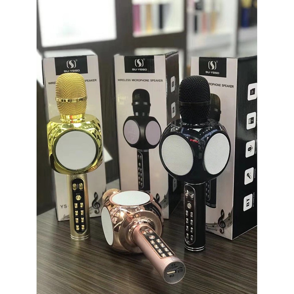 Micro karaoke bluetooth YS-90 JVJ, mic thu âm cầm tay kèm loa không dây dễ sử dụng