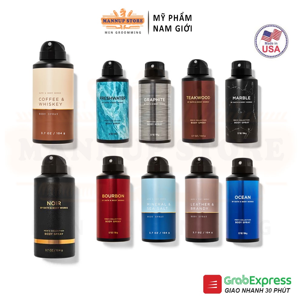 Xịt Thơm Toàn Thân Nam Bath & Body Works 104g - Body Spray Nhập Khẩu USA