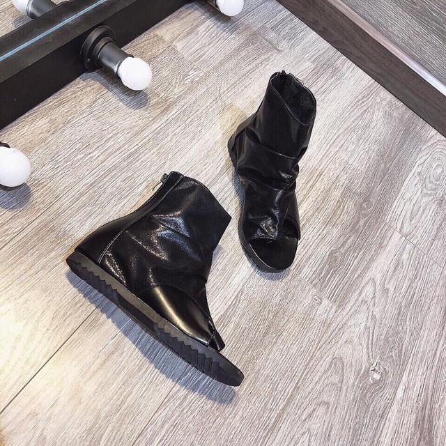 Giày bốt da hở mũi sang chảnh-hlc105.1 | BigBuy360 - bigbuy360.vn