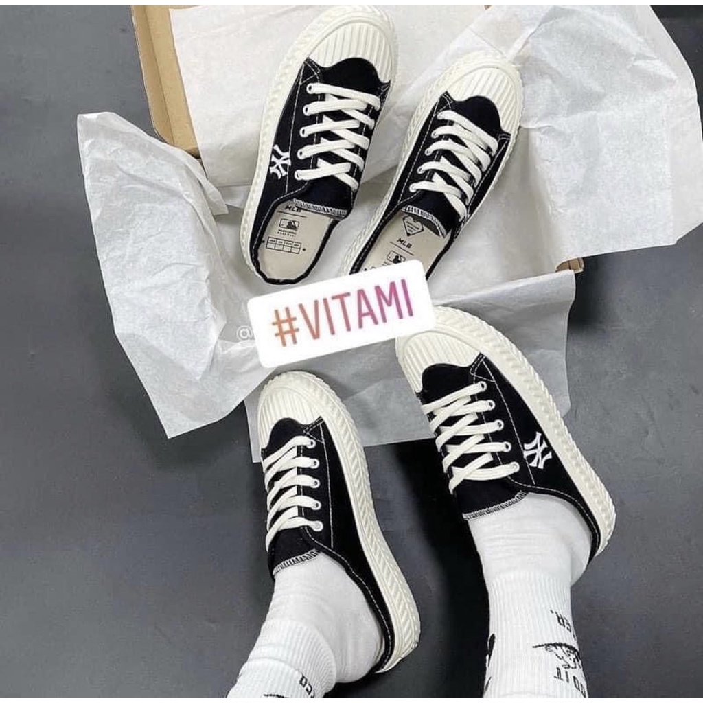 Sục đạp gót mlb NY các màu hot giày dép thể thao sneaker nữ hot hit bản đẹp chính hãng