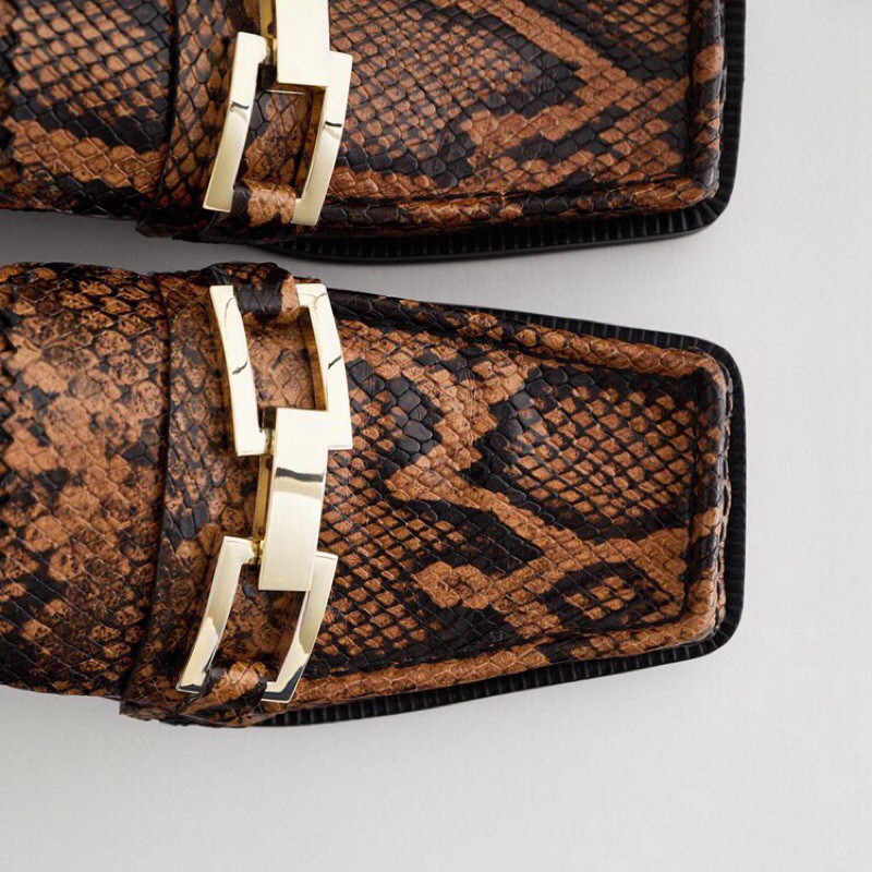 Giày Loafer Zara hoạ tiết vân rắn | BigBuy360 - bigbuy360.vn