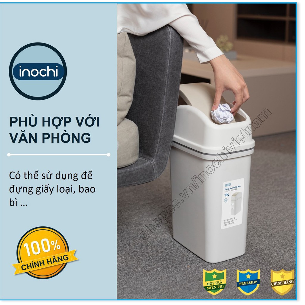 [Tặng Quà]Thùng Rác Thông Minh,Nhựa Nắp Lật Inochi 5/10/15 Lít Rất Đẹp Làm Sọt Rác Văn Phòng, Khách Sạn, Đựng Rác