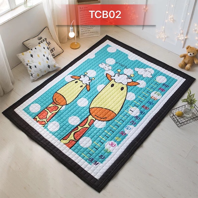 (RẺ NHẤT SHOPEE) Thảm Cotton KT 145x195cm dày 1,5cm siêu kute cho bé (HÀNG CÓ SẴN)