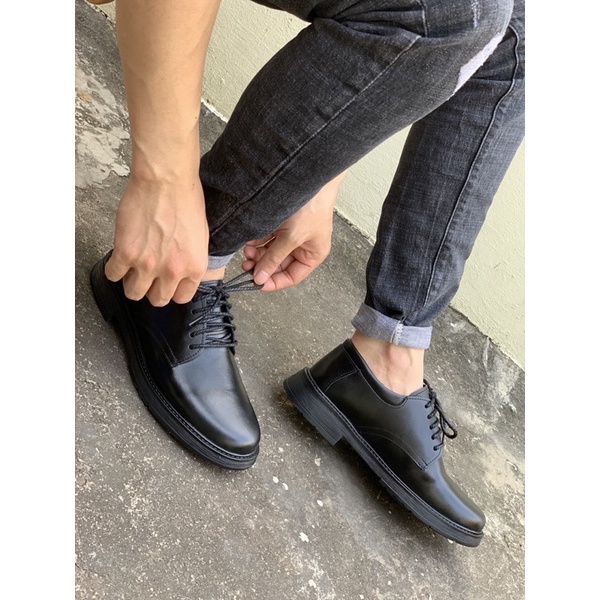 Giày nam da thật, giày dr martens, mẫu hottrend derby da bò nguyên tấm