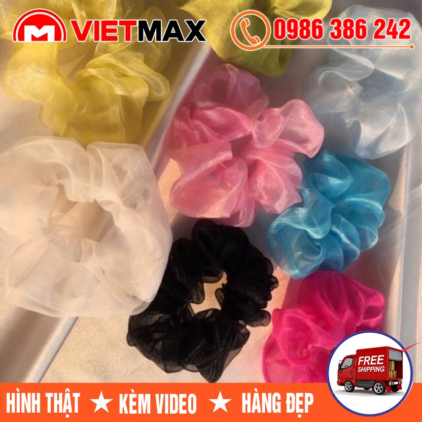 [MUA GIÁ SỈ] Dây Buộc Tóc Scrunchies Vải Voan Kính - Cột Tóc Vải Màu Trơn Thời Trang Loại Đẹp