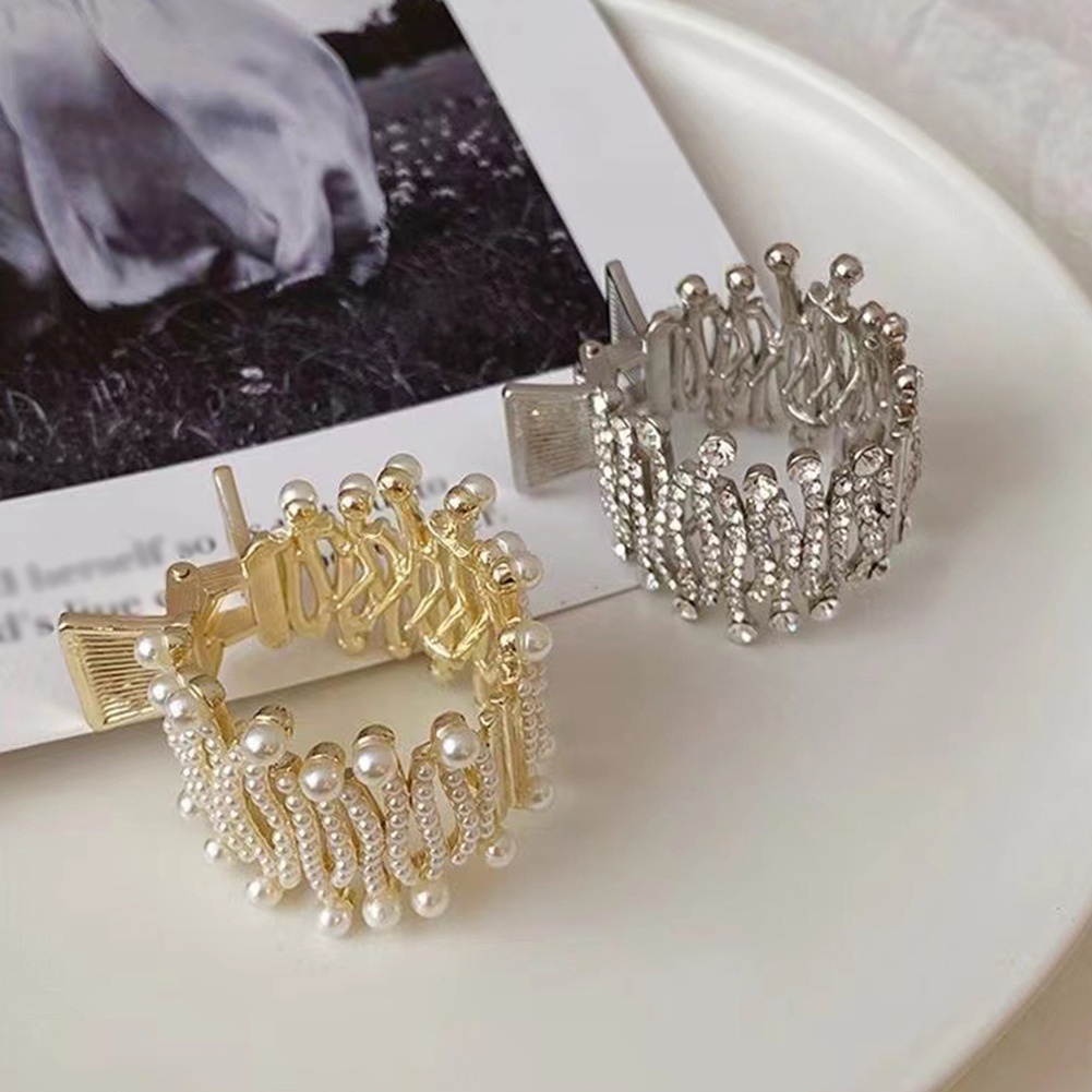 Kẹp Tóc Càng Cua Cố Định Đuôi Ngựa Đính Đá Toàn Diện Thời Trang Cho Nữ