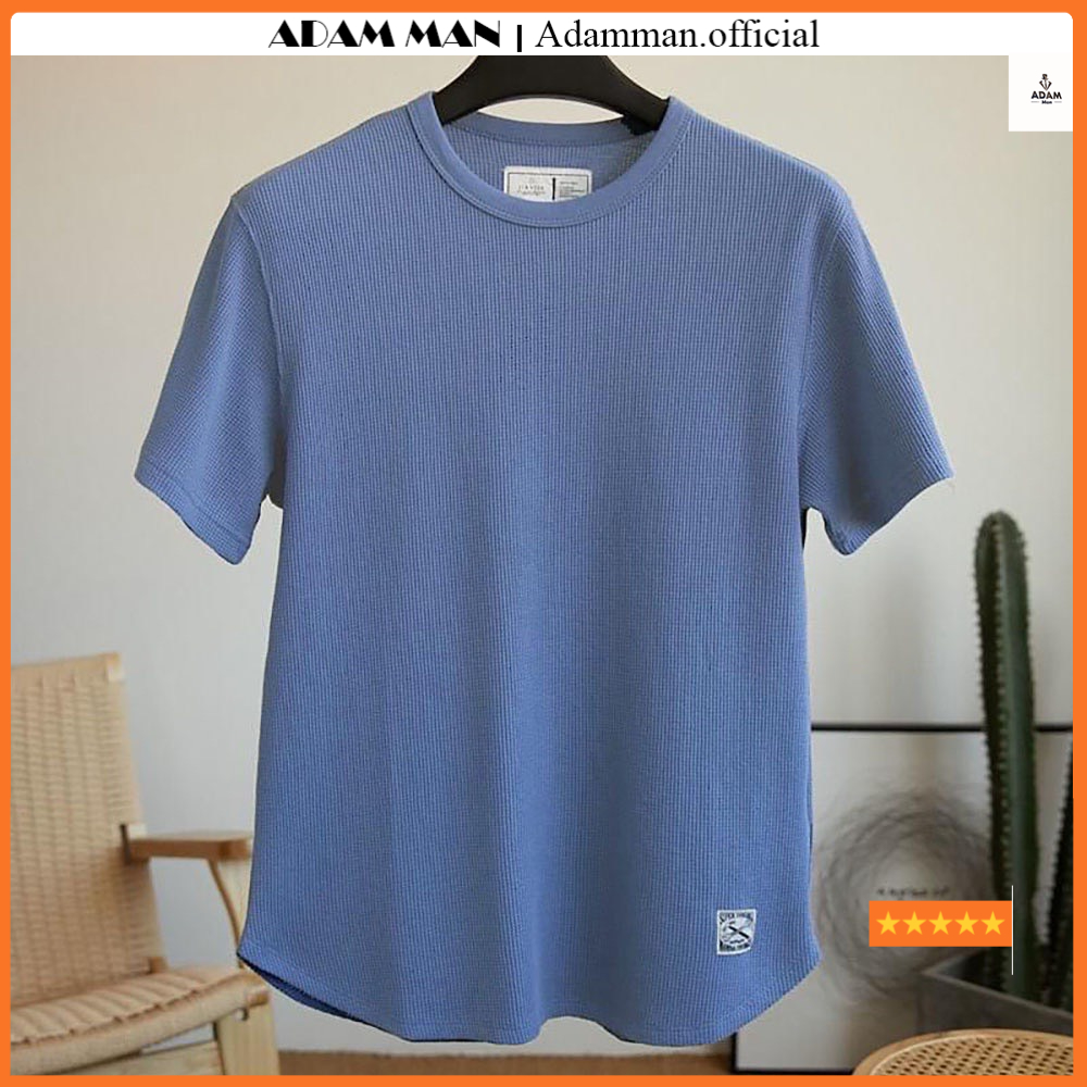 Áo thun nam tay ngắn cổ tròn chất thun cotton tổ ong co giãn 4 chiều phong cách Hàn Quốc - Adamman