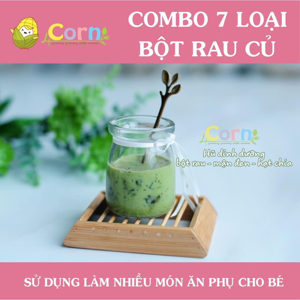 Combo 7 bột rau củ sấy lạnh Dalahouse chế biến ăn dặm - Cho bé 5m+