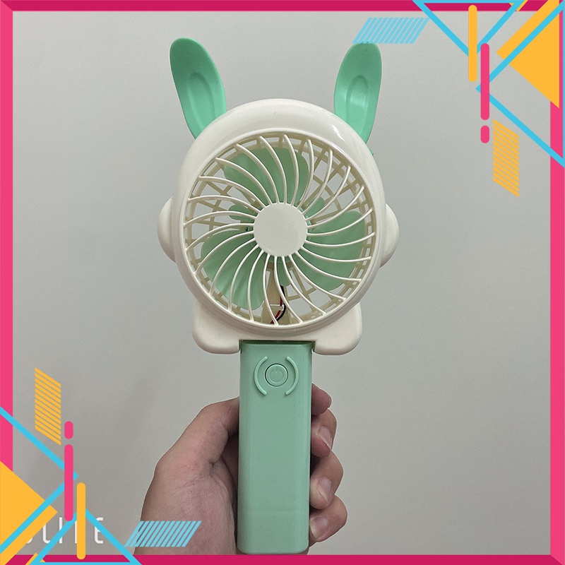 Quạt Tai Thỏ cute Cầm Tay Tích Điện