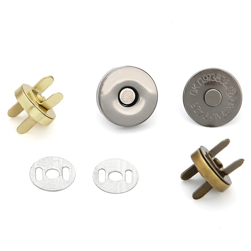 Set 10 nút bóp tròn từ tính bằng kim loại 14/18mm cho túi quần áo