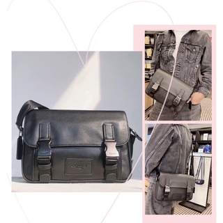 TNS - Túi đeo chéo nam vừa ipad hottrend track crossbody bag-chất da cao cấp-màu đen basic