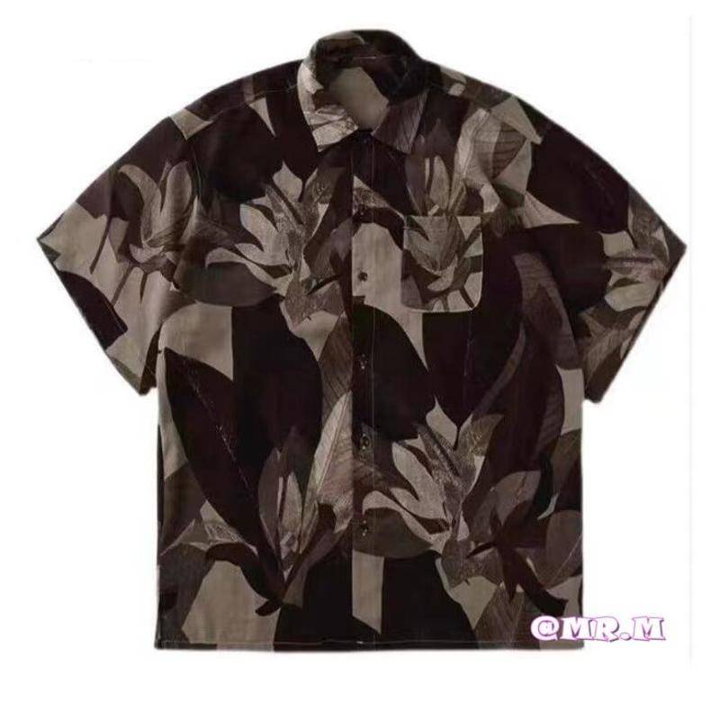 Áo Sơ Mi Nam Ngắn Tay Họa Tiết Hoa Văn