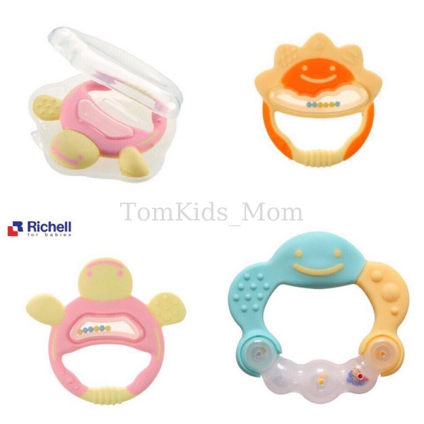 Gặm nướu tròn Richell - Màu sắc Hồng/Cam/Xanh - Chất liệu Nhựa PP và nhựa dẻo-Japan