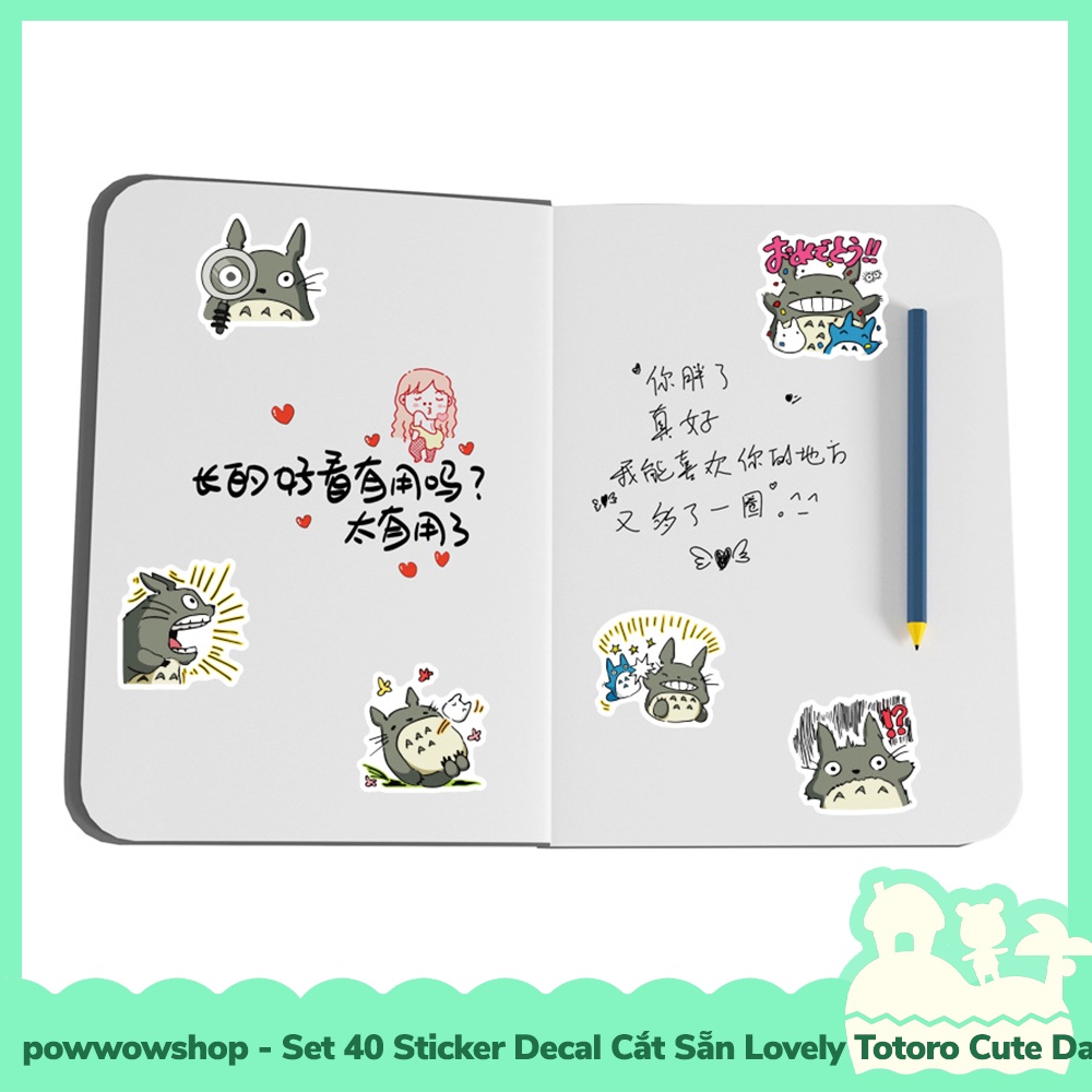 [Sẵn VN - Hỏa Tốc] Set 40 Sticker Mini Decal Dán Trang Trí Vật Dụng Mẫu Lovely Totoro Cute Days