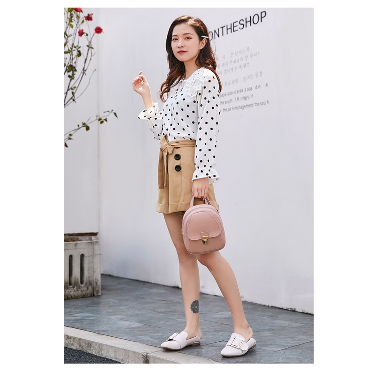 Balo mini nữ da pu đeo chéo đeo vai tote da thời trang cao cấp giá rẻ nl.Store B01