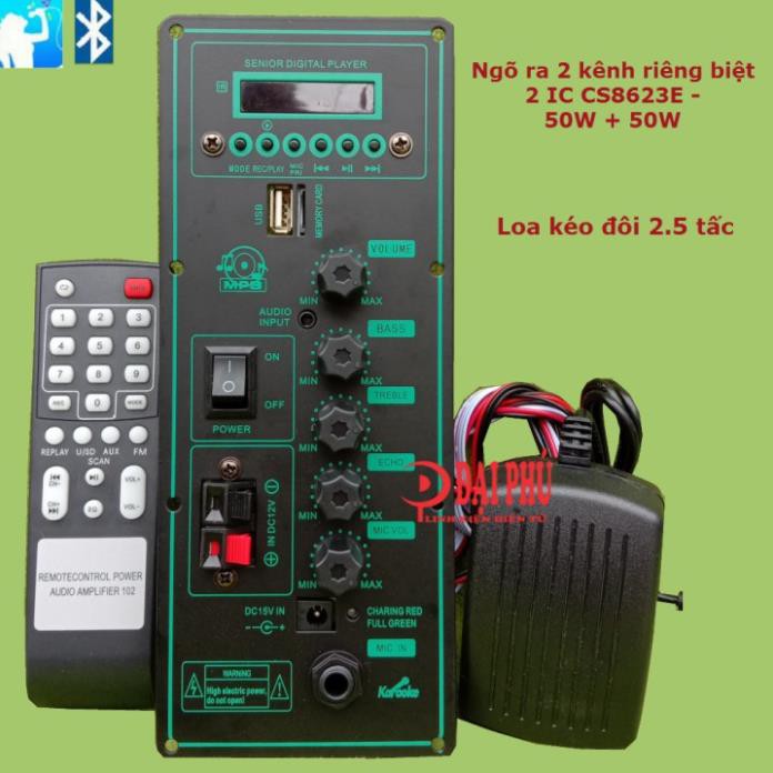 [Mã 229ELSALE hoàn 7% đơn 300K] Mạch loa kéo HA8622 Loa kéo 3 tấc Bluetooth Karaoke