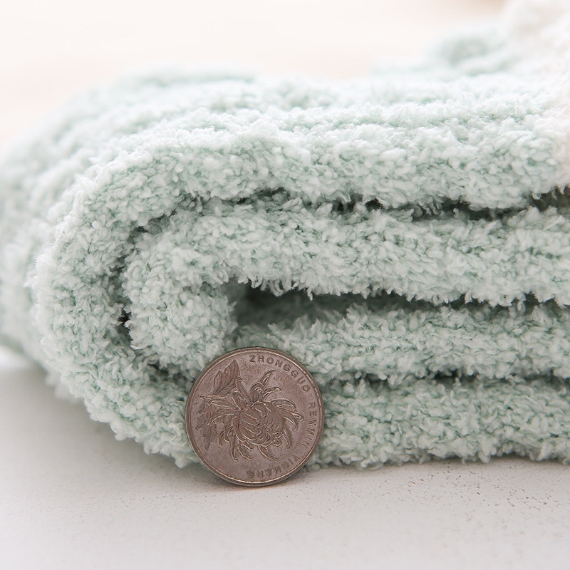 Vớ WAFNHA D347 vải lông cừu san hô màu trơn thời trang