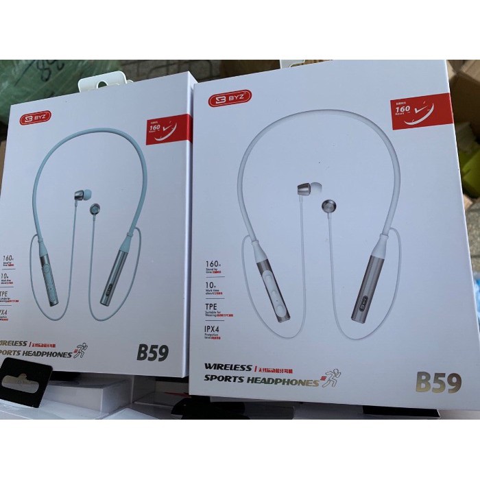 Tai Nghe Bluetooth Sport 💖 𝘍𝘳𝘦𝘦𝘴𝘩𝘪𝘱 💖 Tai Nghe Đeo Cổ BYZ B59-1 Chính Hãng  - SP5