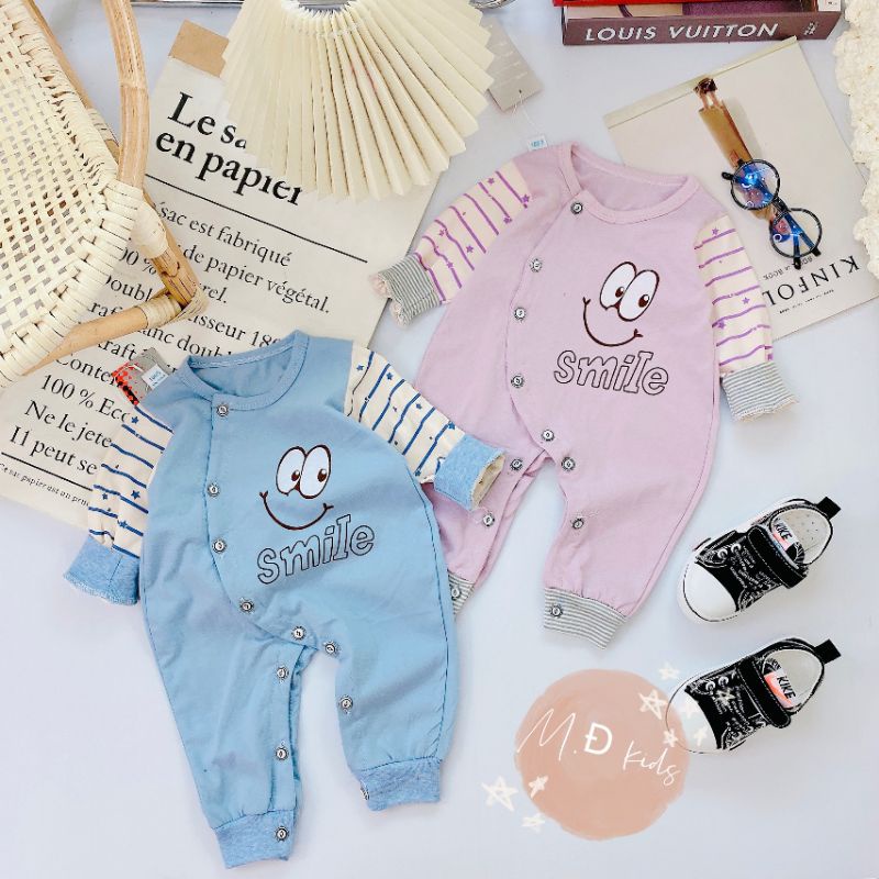 Body Liền Thân, Body Dài Sơ Sinh Vải Cotton Nhiều Mẫu Cho Bé 3-9KG