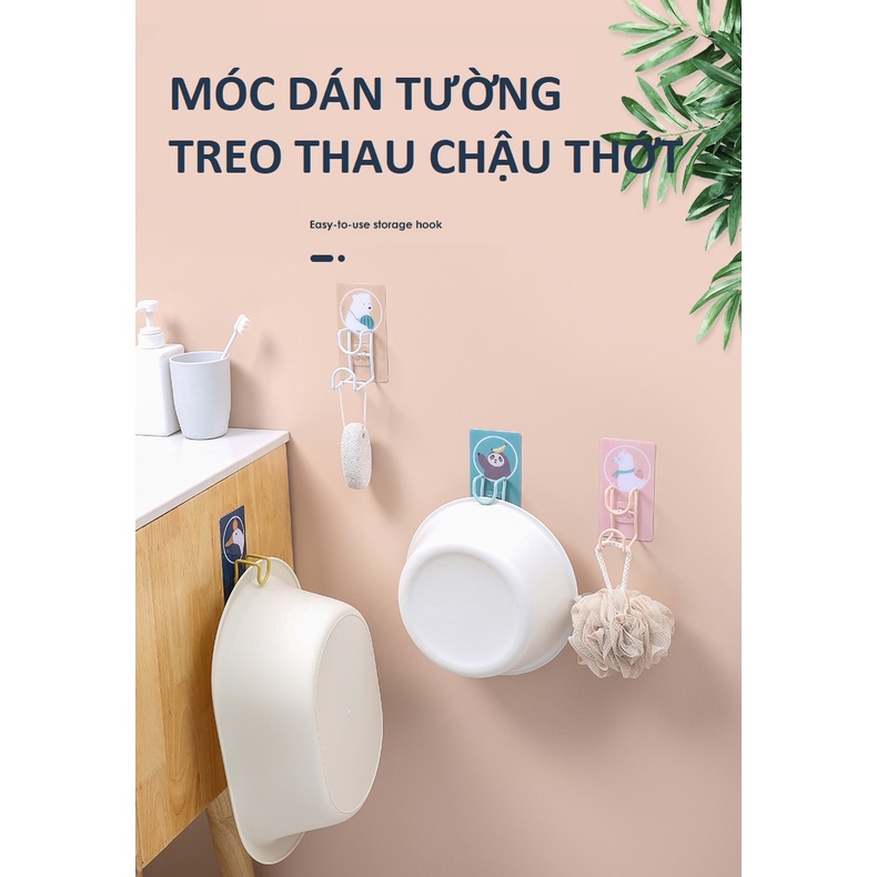 Móc Dán Tường Treo Chậu, Thau , Thớt, Đồ dùng phòng tắm, Nhà bếp - Inox thép không gỉ keo dính siêu chắc