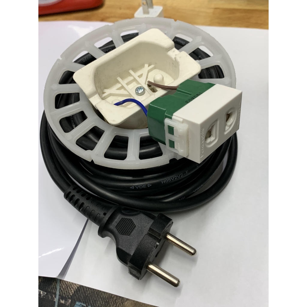 Dây nguồn nối dài 6m, chân cắm 2 chấu, hàng zin theo máy hút bụi có dây thiều quấn lại