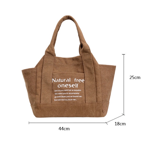 Túi Xách Lớn Làm Từ Vải Bố Với Họa Tiết In Chữ kf154