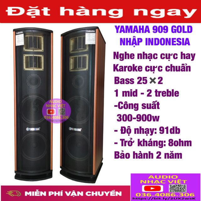 Loa YAMAHA 909 GOLD NHẬP INDO BASS 25 CÔNG SUẤT 900W