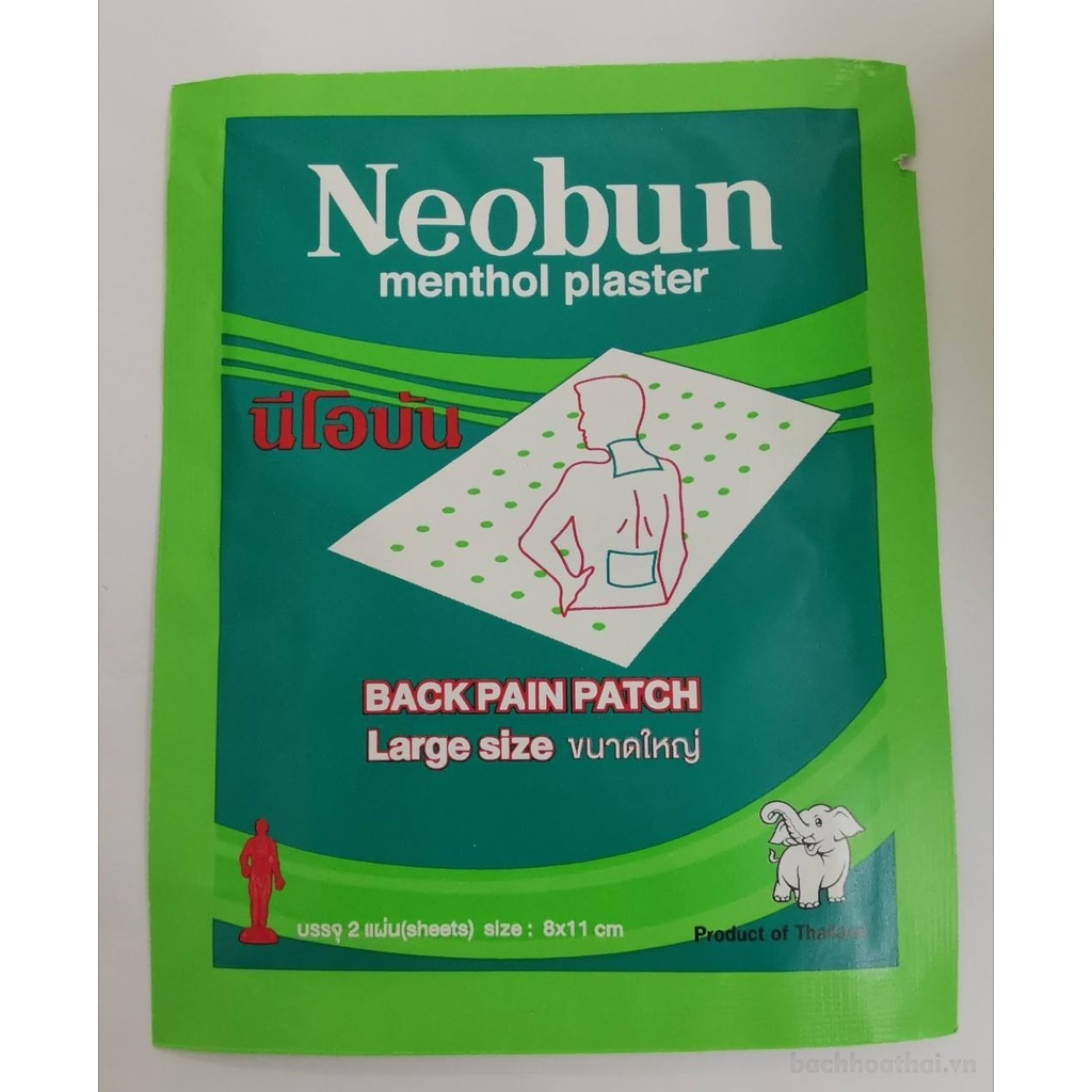 Cao dán ġiảm ƌau Neobun Thailand hộp 20 gói (8cmx11cm)