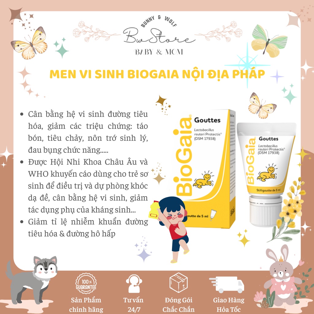 Men Vi Sinh BioGaiA Pháp tuýp 5ml cho bé từ sơ sinh