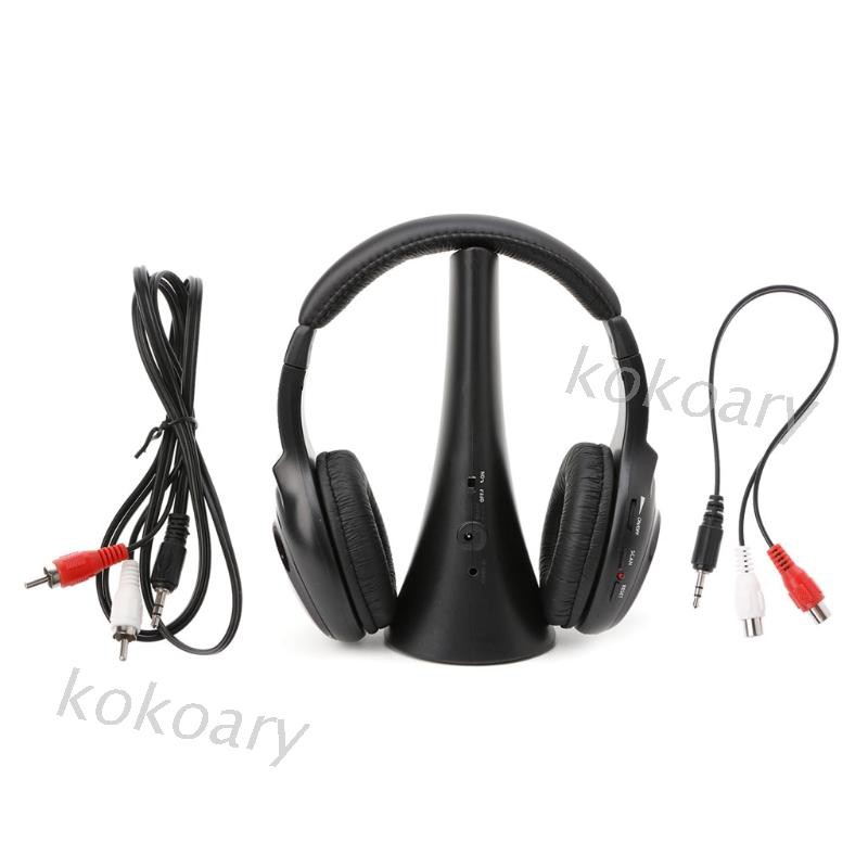 Tai Nghe Bluetooth Không Dây 5 Trong 1 Tích Hợp Fm Radio Cho Tv Dvd Mp3 Pc