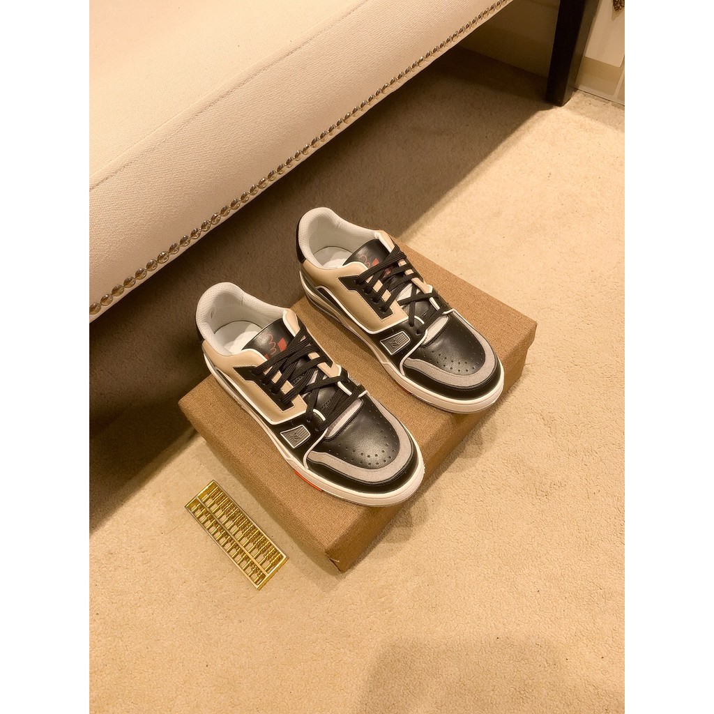Giày sneakers nam thiết kế năng động, thể thao Luois Vuitton LV da thật